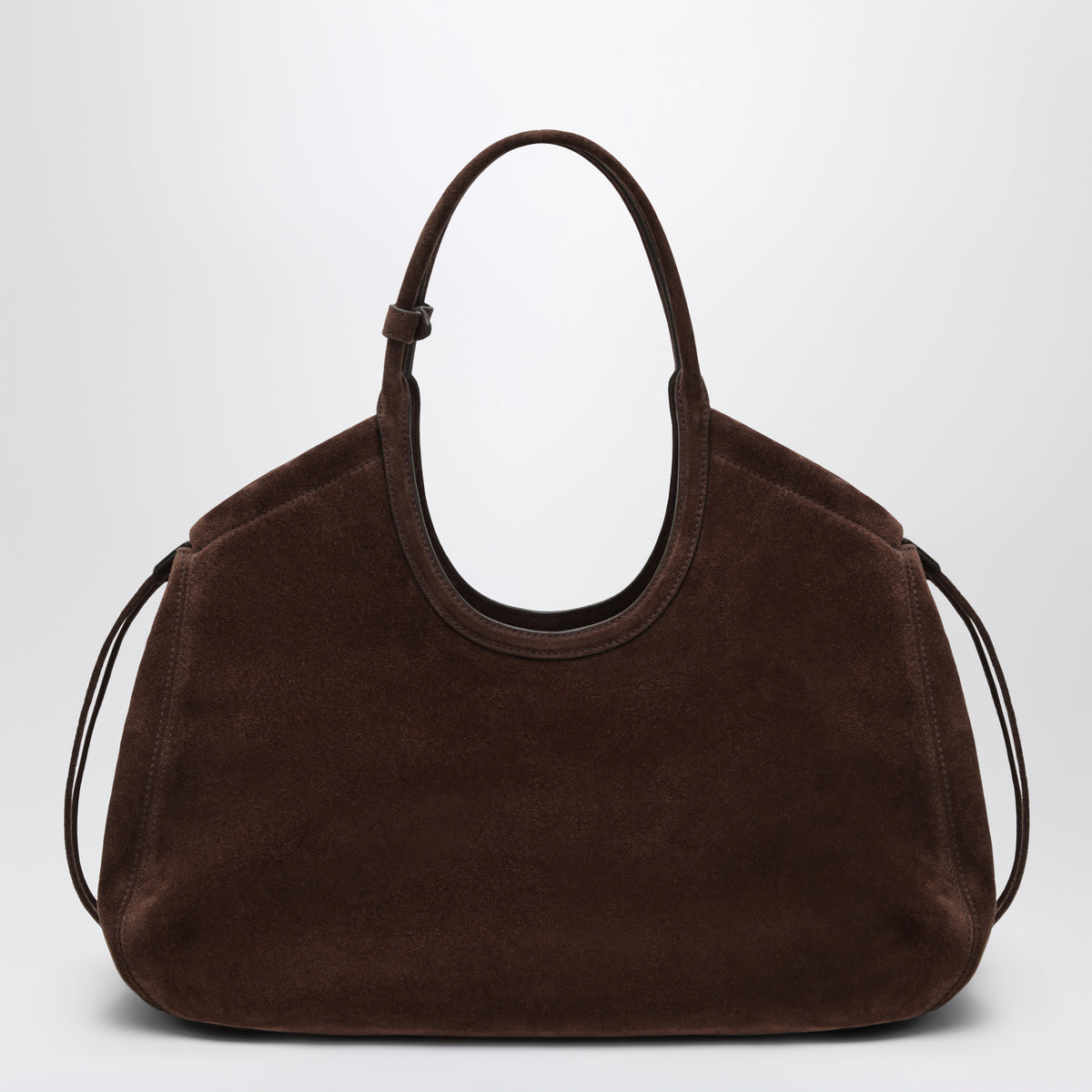 Ivy dark brown suede shopping bag