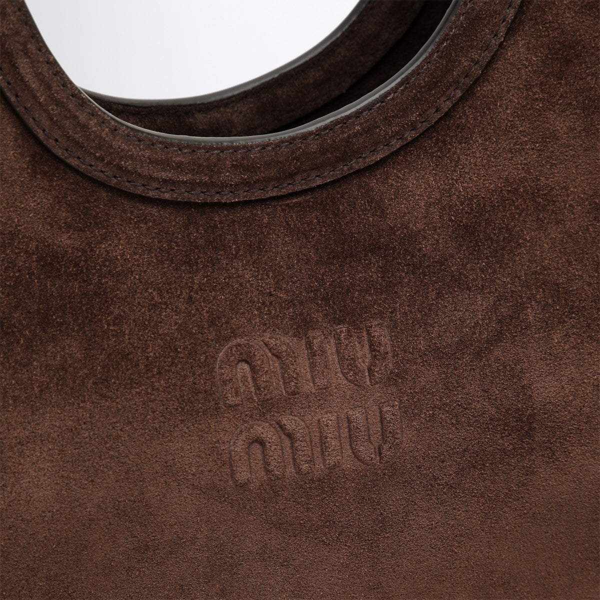 Ivy dark brown suede shopping bag