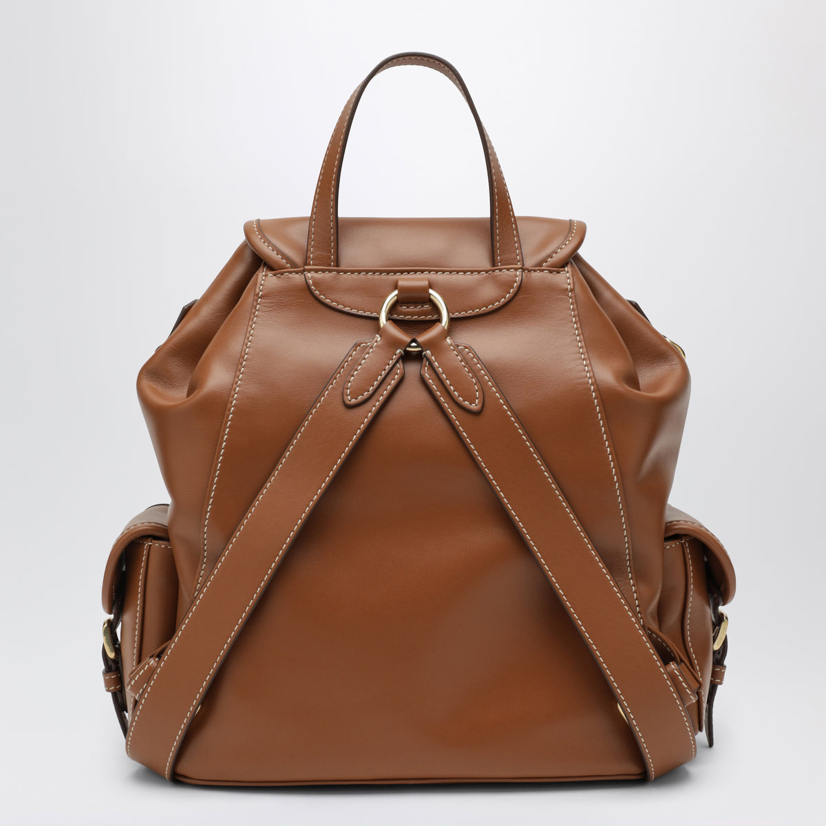 Cognac calfskin backpack