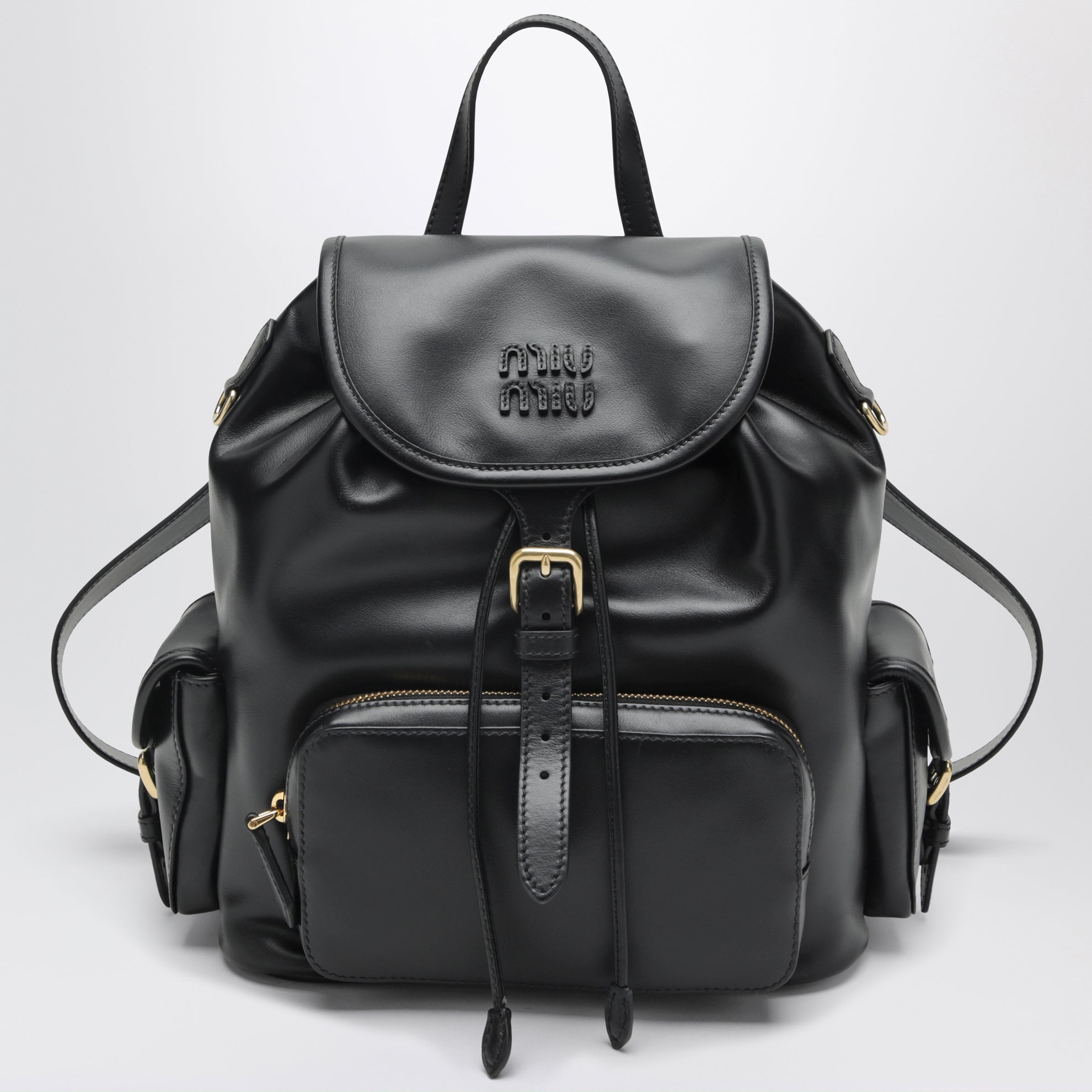 Sac à dos en cuir noir