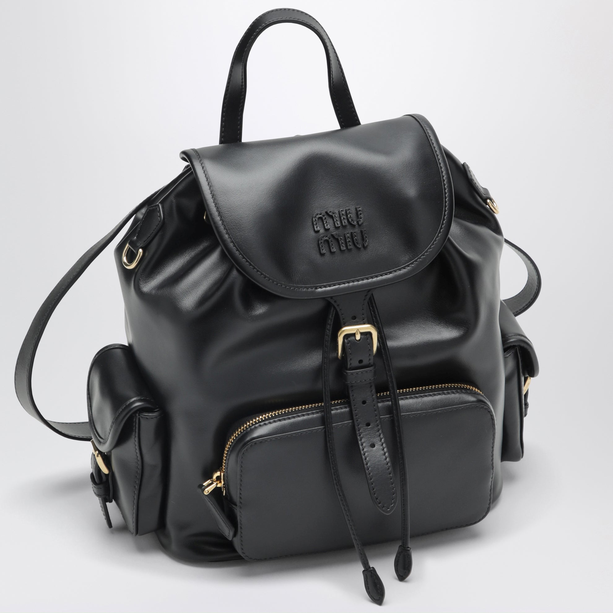 Sac à dos en cuir noir