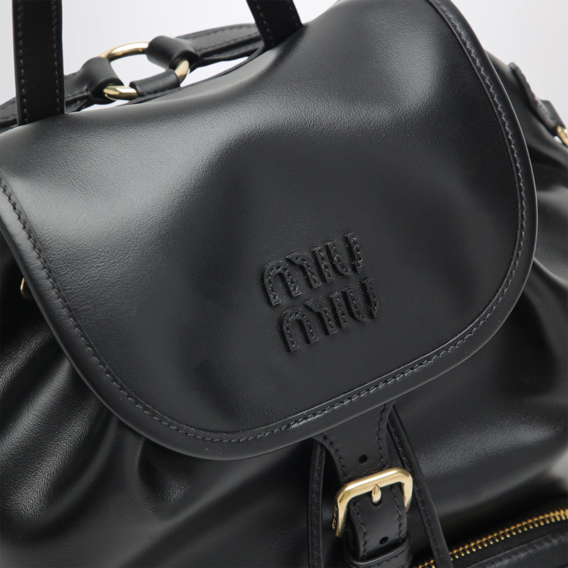 Sac à dos en cuir noir