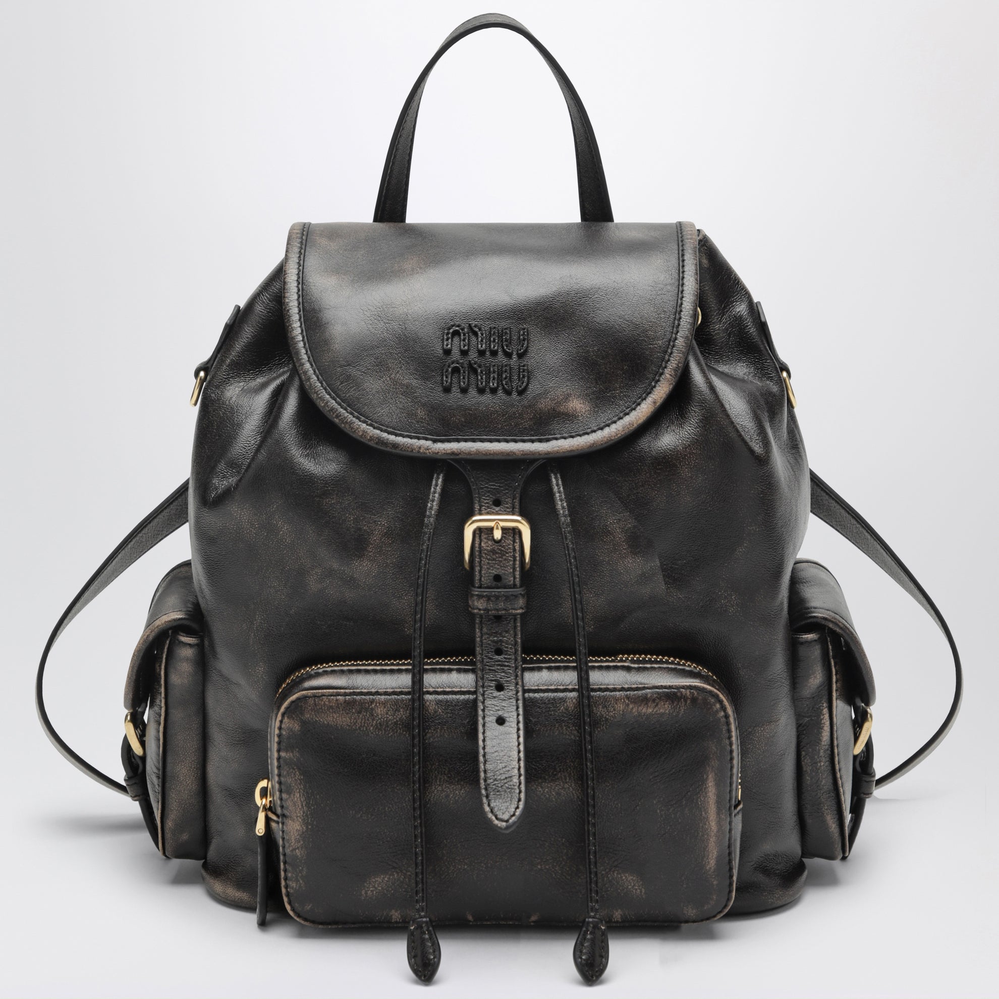 Rucksack aus Lammleder in Kaffeebraun