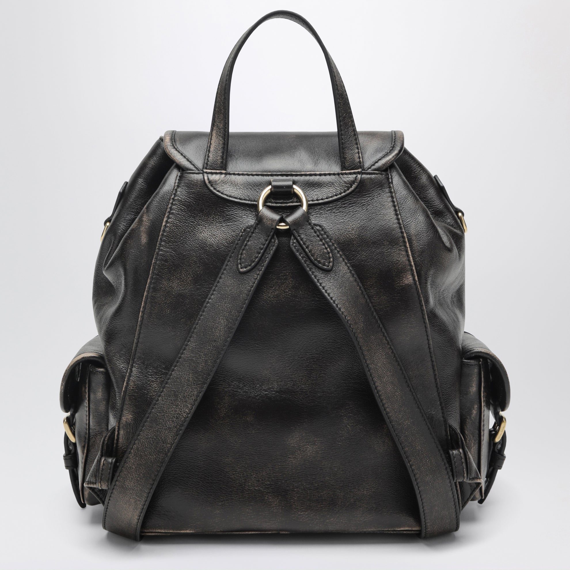 Rucksack aus Lammleder in Kaffeebraun
