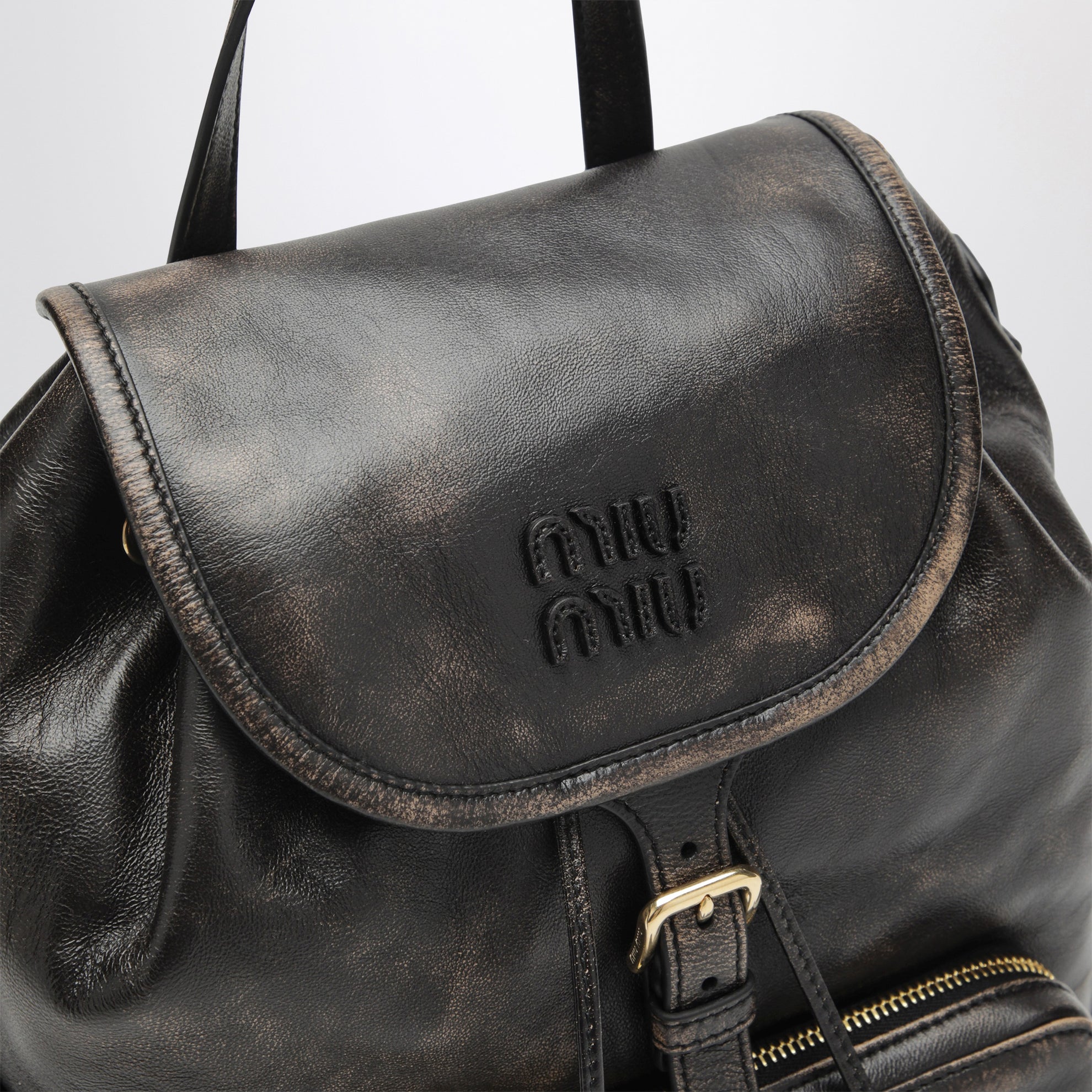 Rucksack aus Lammleder in Kaffeebraun