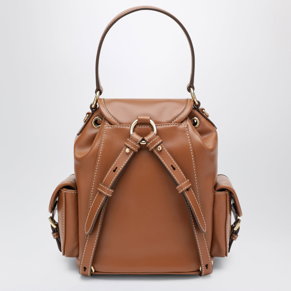 Rucksack aus cognacfarbenem Kalbsleder