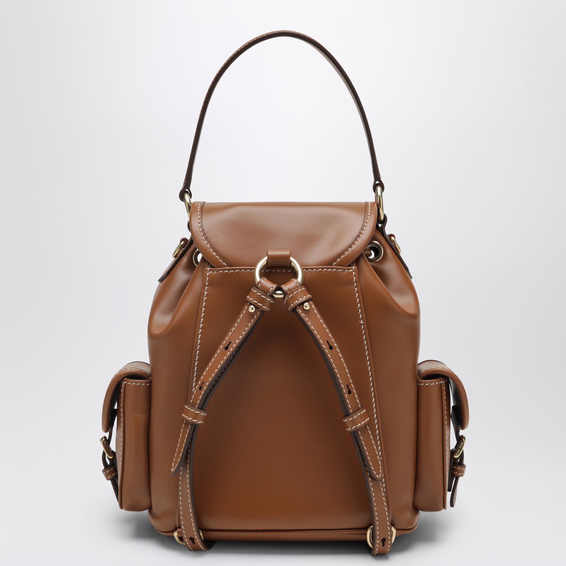Sac à dos moyen cognac en cuir
