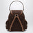 Backpack in hemp and leather cacao/brandy