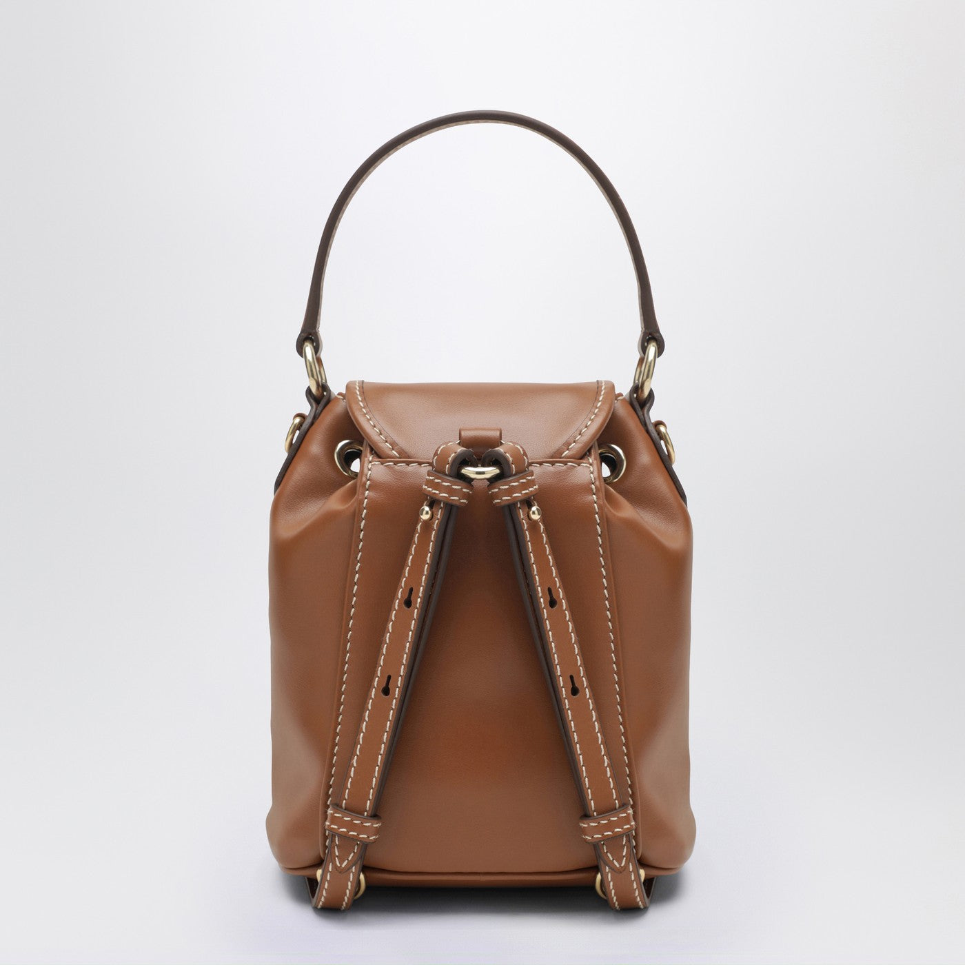 Zaino piccolo color Cognac in pelle