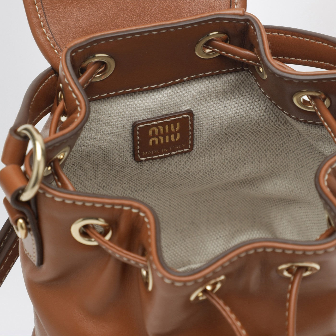 Zaino piccolo color Cognac in pelle