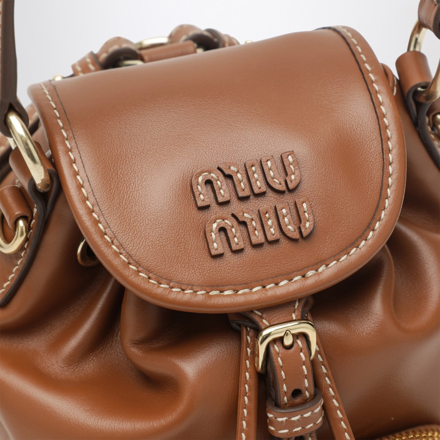 Zaino piccolo color Cognac in pelle