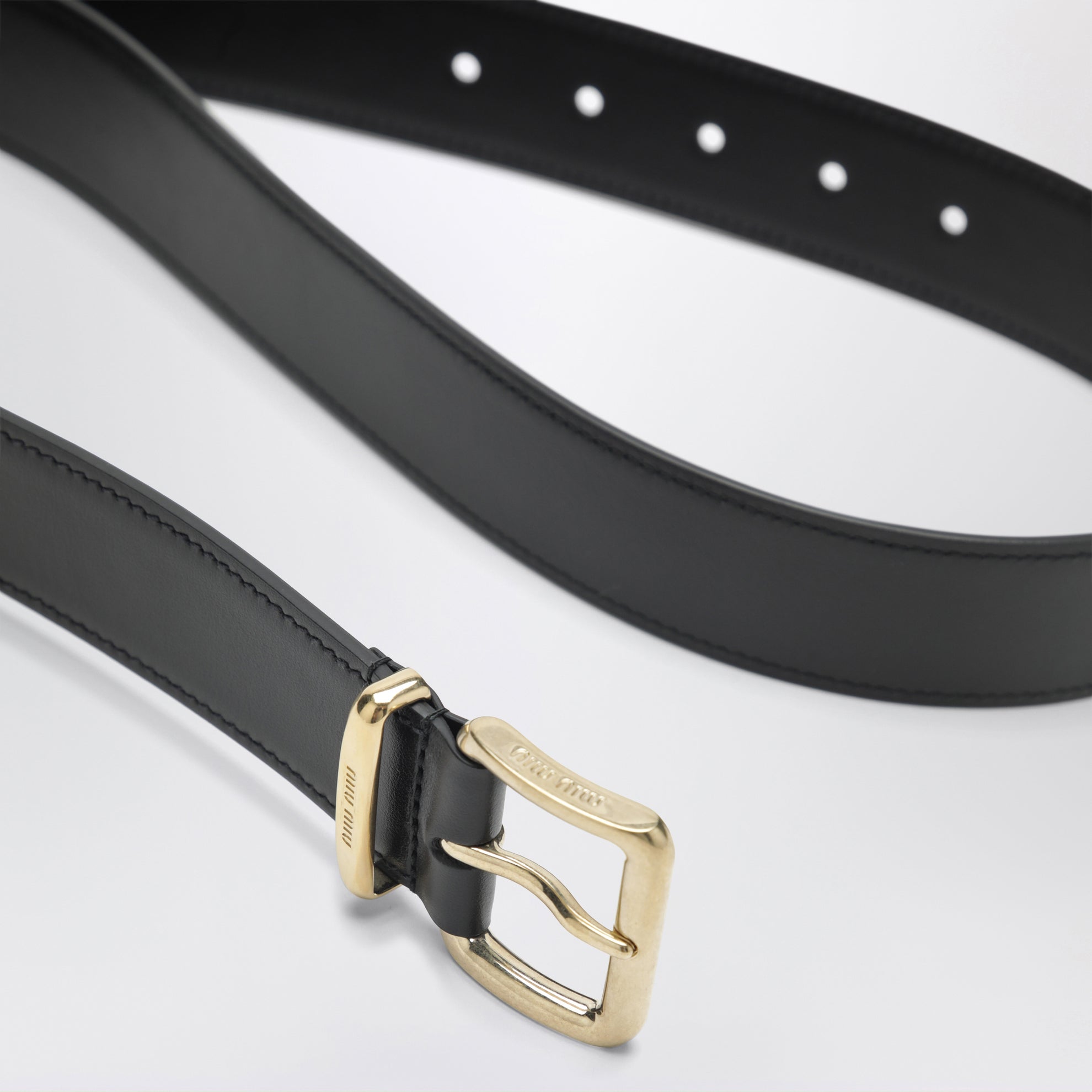 Black leather belt