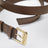 Ceinture couleur Rovere en cuir avec boucle logotée