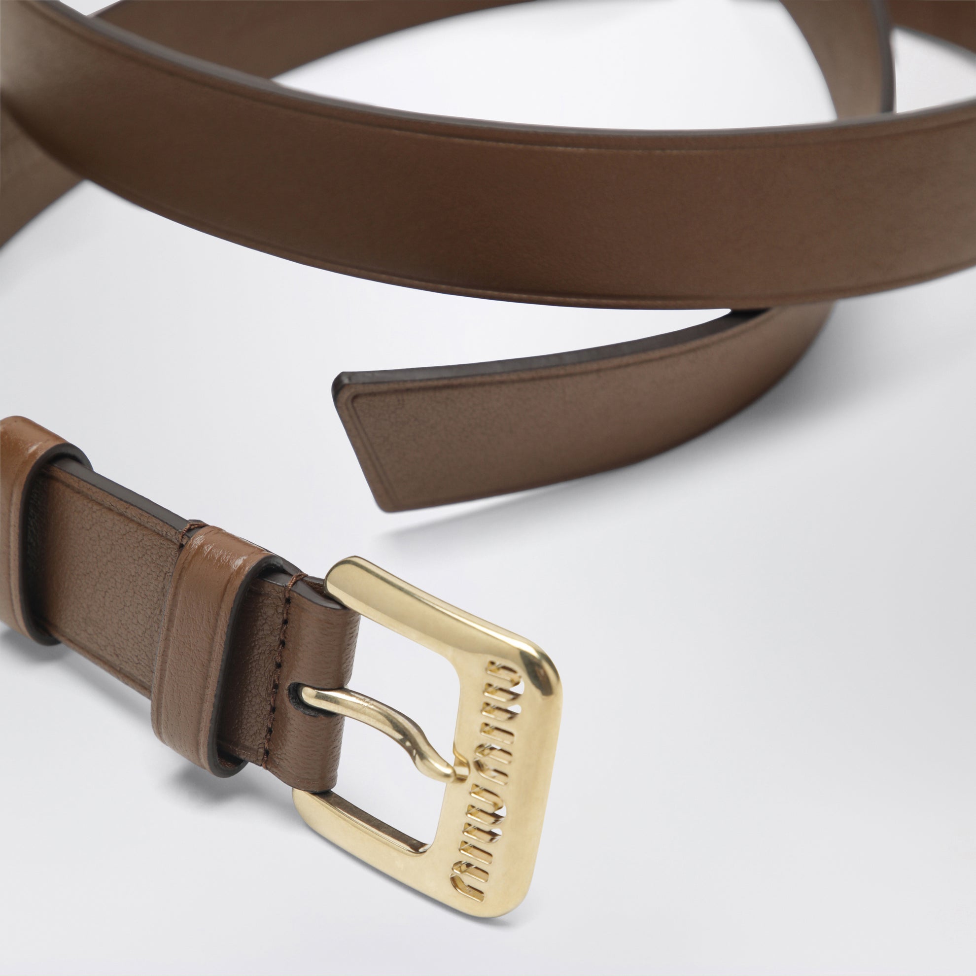 Ceinture couleur Rovere en cuir avec boucle logotée