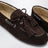 Deck shoes in suede with dark brown tassels