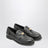 Schwarze Mokassins aus Leder im Vintage-Look