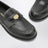 Schwarze Mokassins aus Leder im Vintage-Look