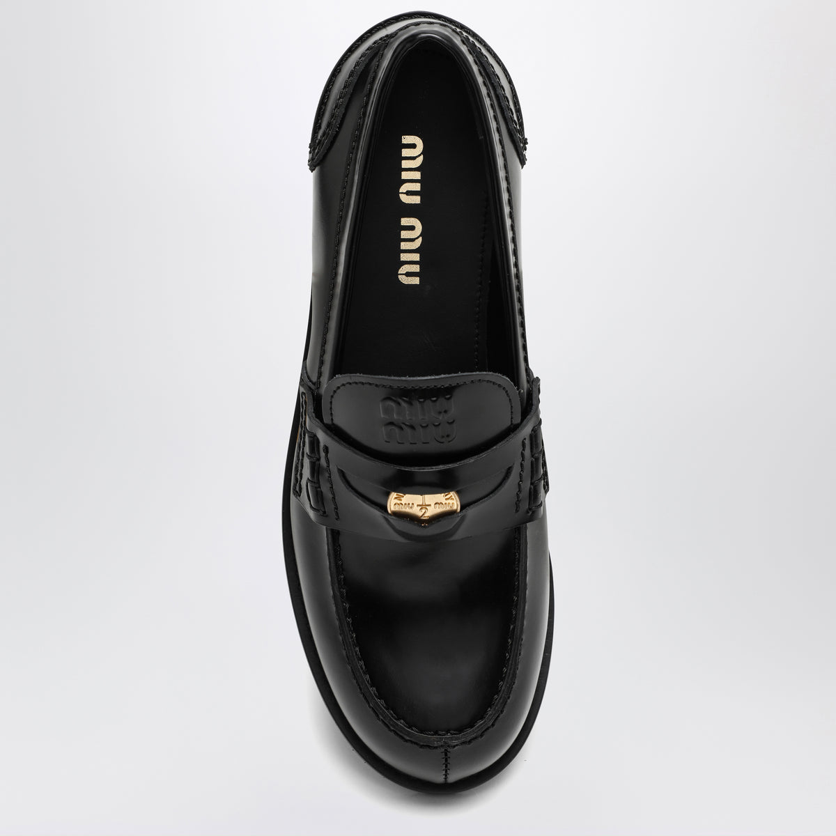 Black brushed leather loafers