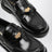Black brushed leather loafers