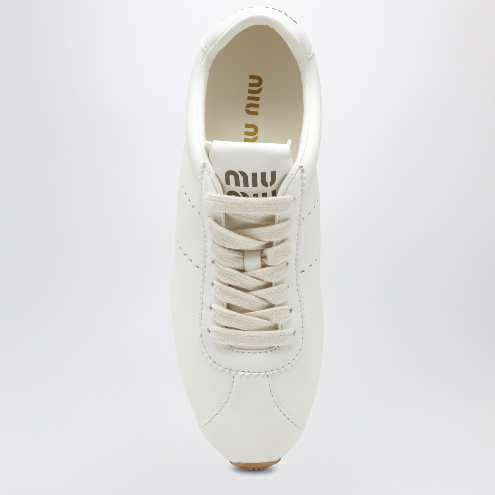 Plume elfenbeinfarbene Nappa-Sneaker