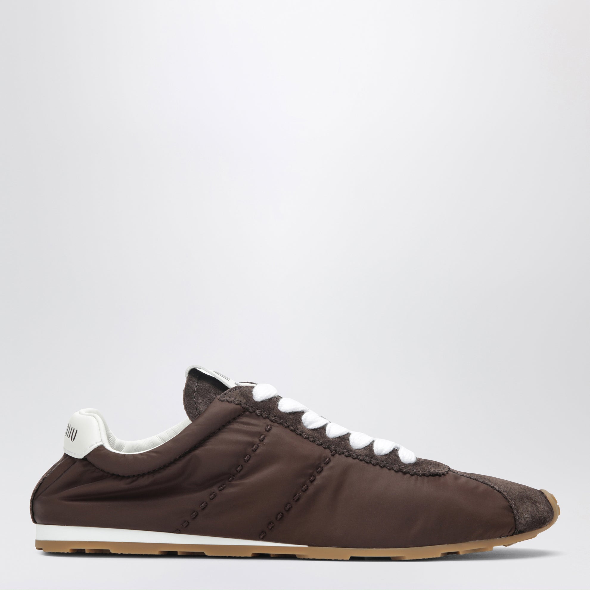 Sneakers Plume en cuir couleur brûlée