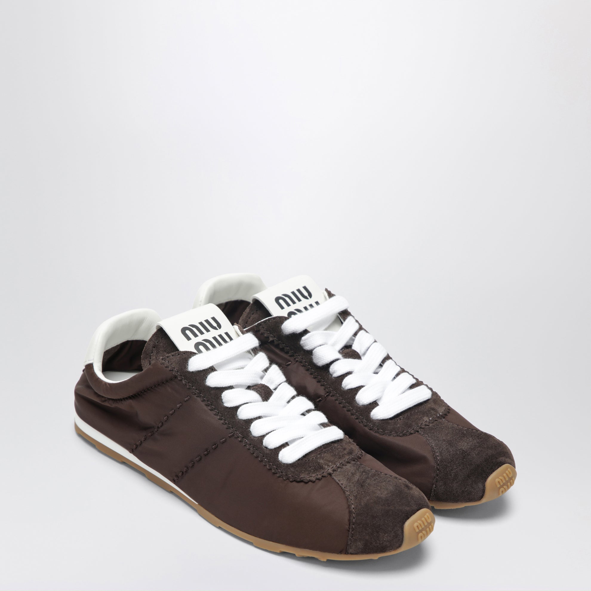 Sneakers Plume en cuir couleur brûlée