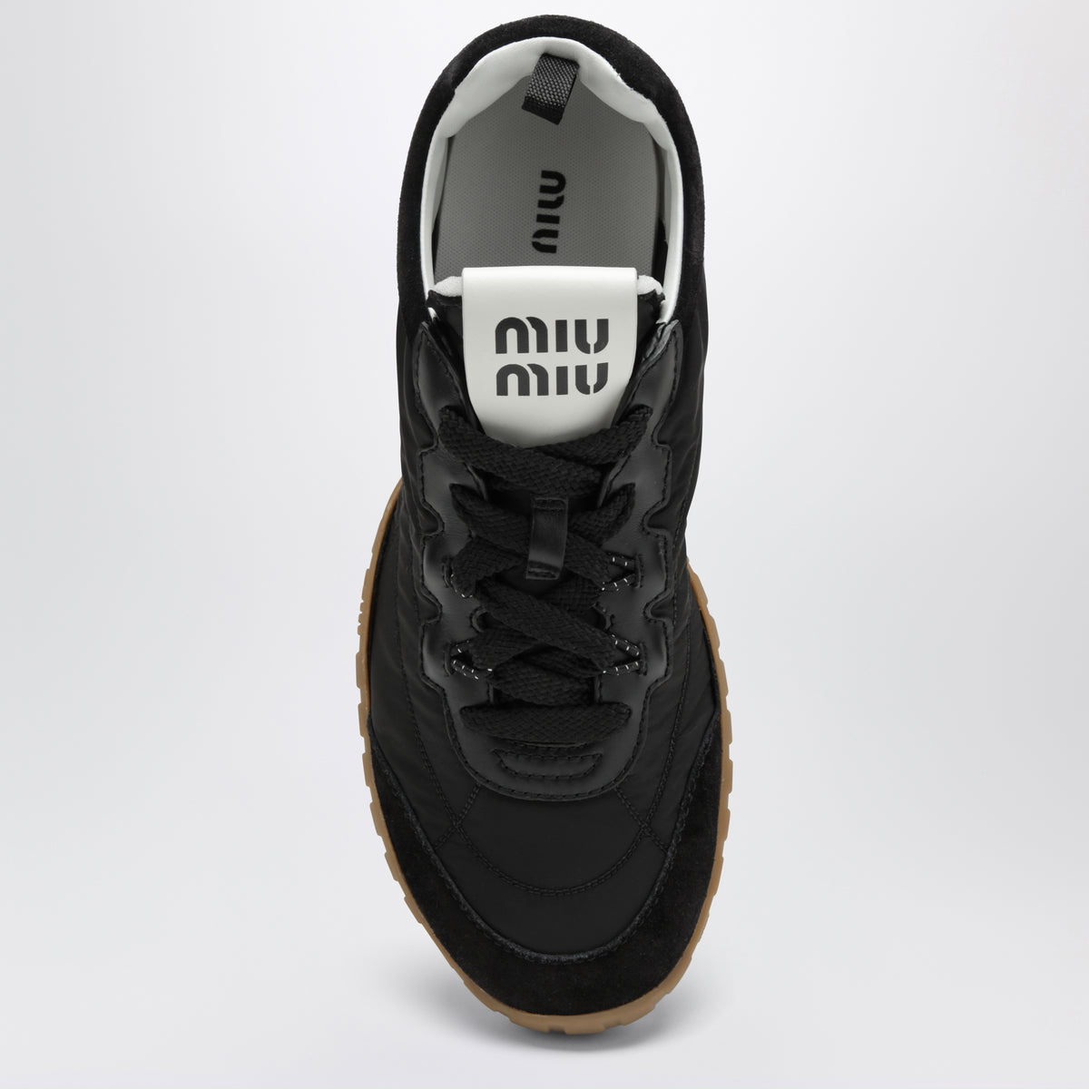Tyre sneakers in Re-Nylon and suede, Black