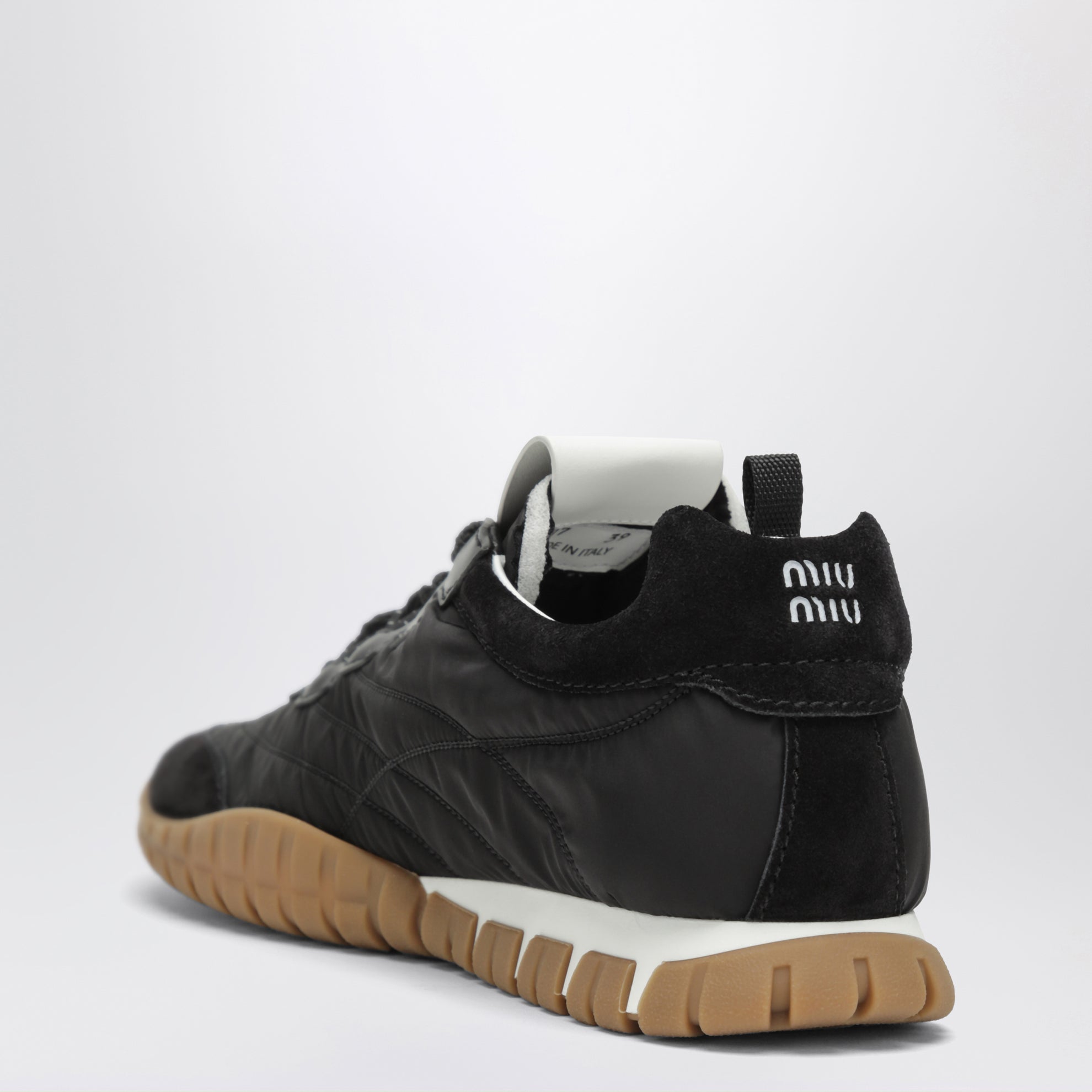 Tyre sneakers in Re-Nylon and suede, Black