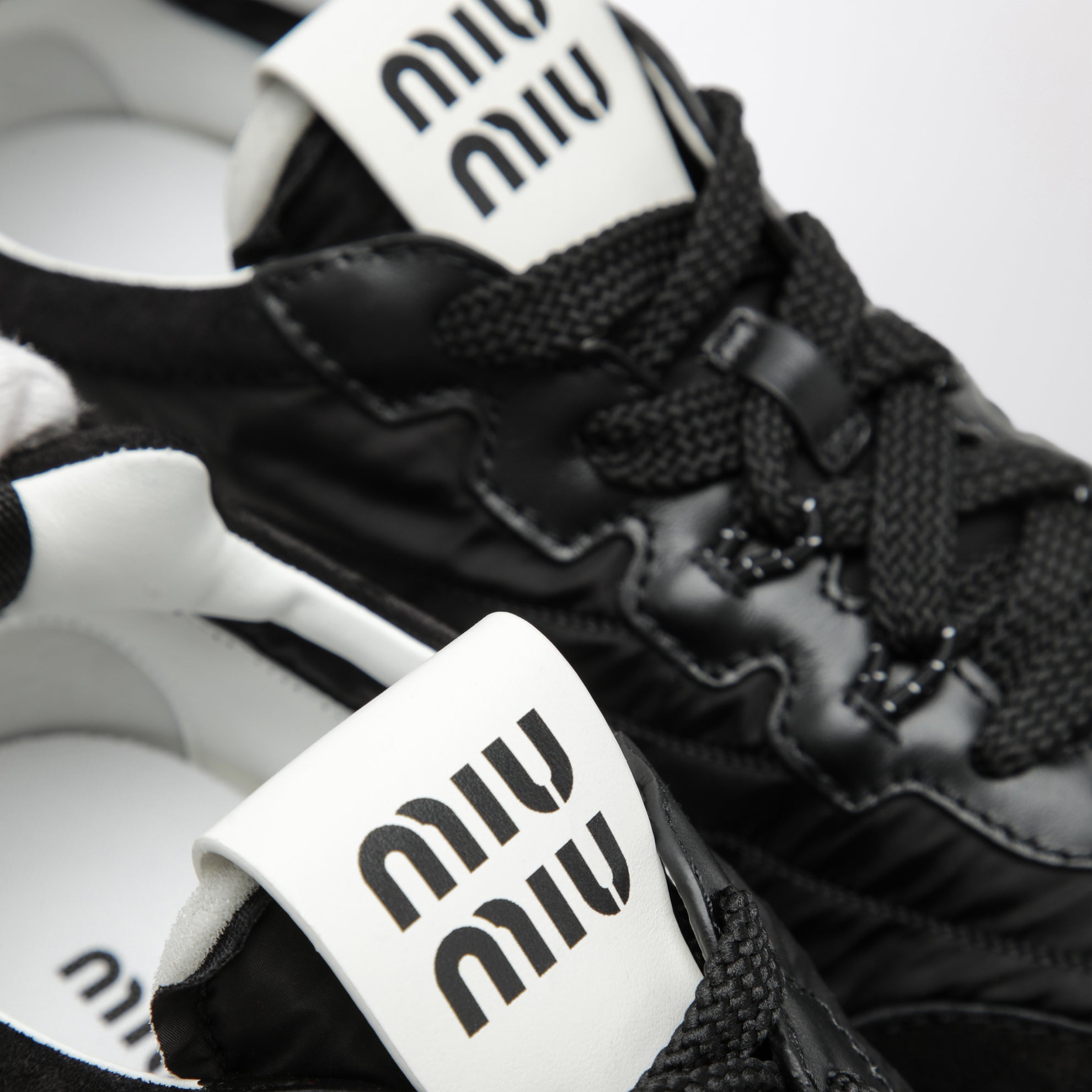 Tyre sneakers in Re-Nylon and suede, Black