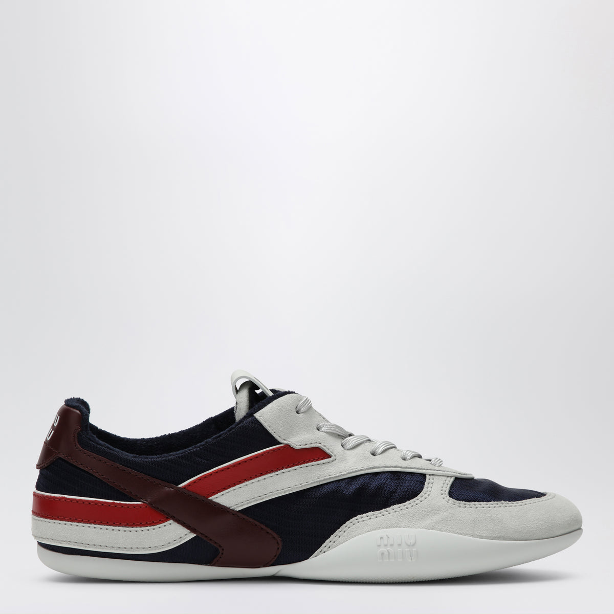 Sneakers Gymnasium Baltisch/Amaranth in technischem Gewebe und Wildleder