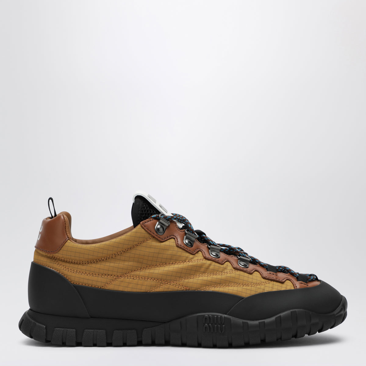 Sneakers in technical ripstop fabric, Mustard