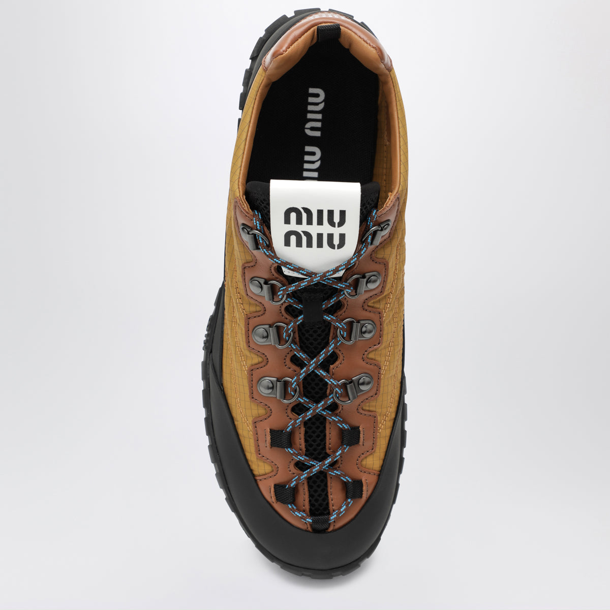 Sneakers in technical ripstop fabric, Mustard