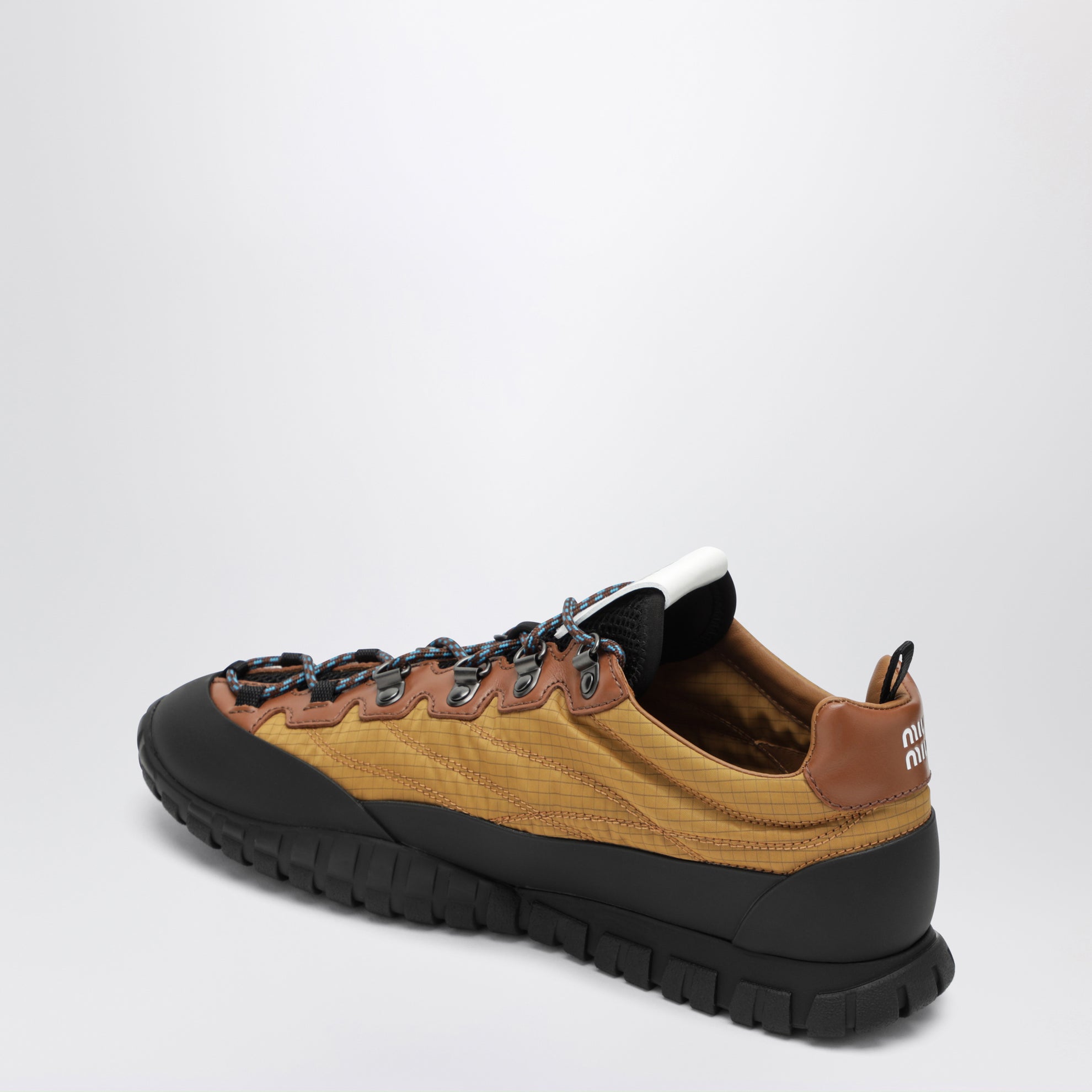 Sneakers in technical ripstop fabric, Mustard