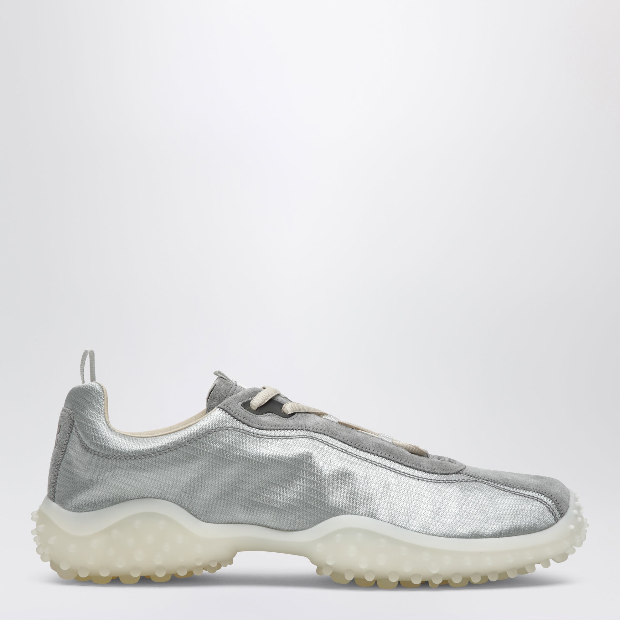 Cloud-grey Bubble trainers in technical fabric and suede