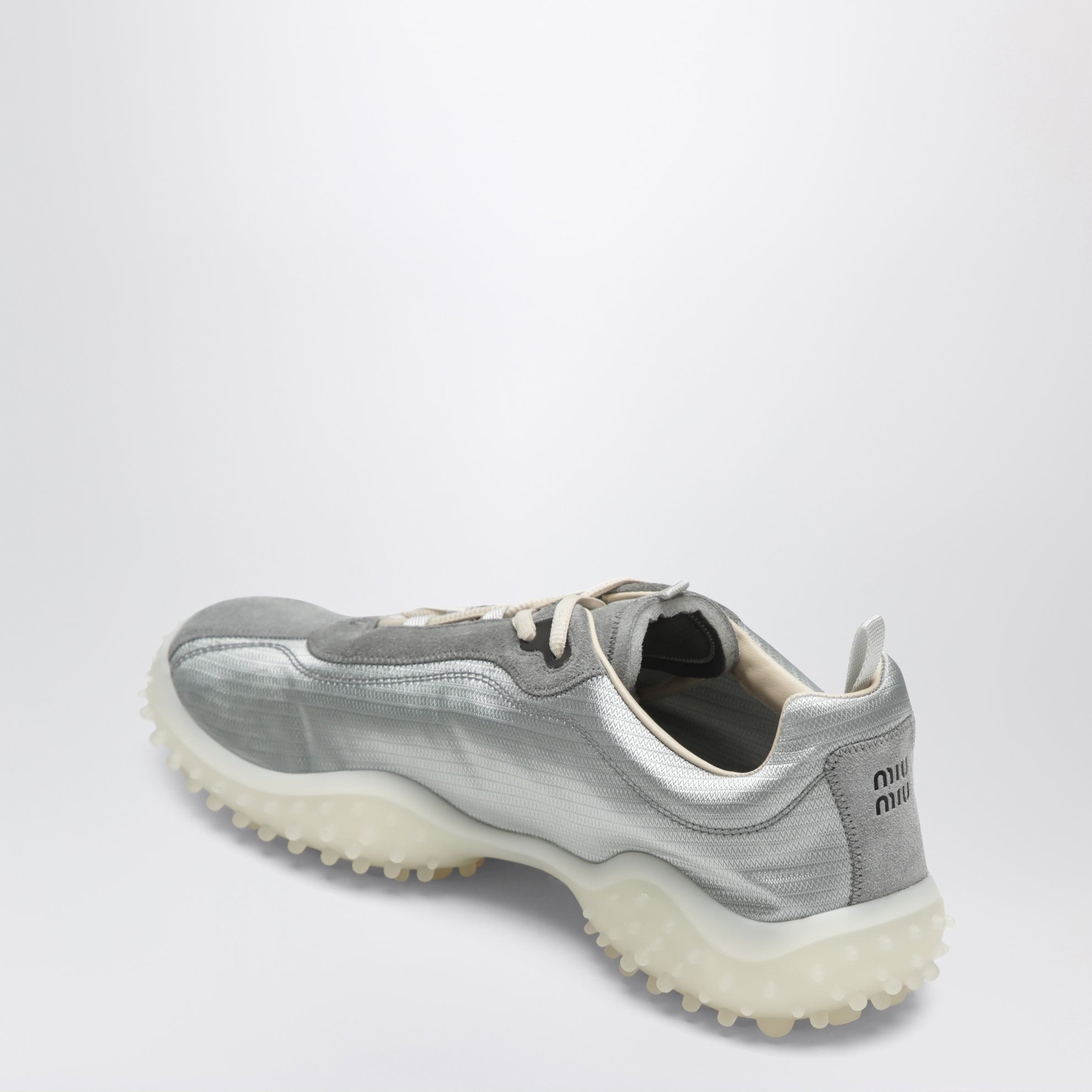 Cloud-grey Bubble trainers in technical fabric and suede