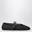 Black fabric ballet flats with buckle