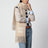 Écharpe en mélange de mohair beige avec logo