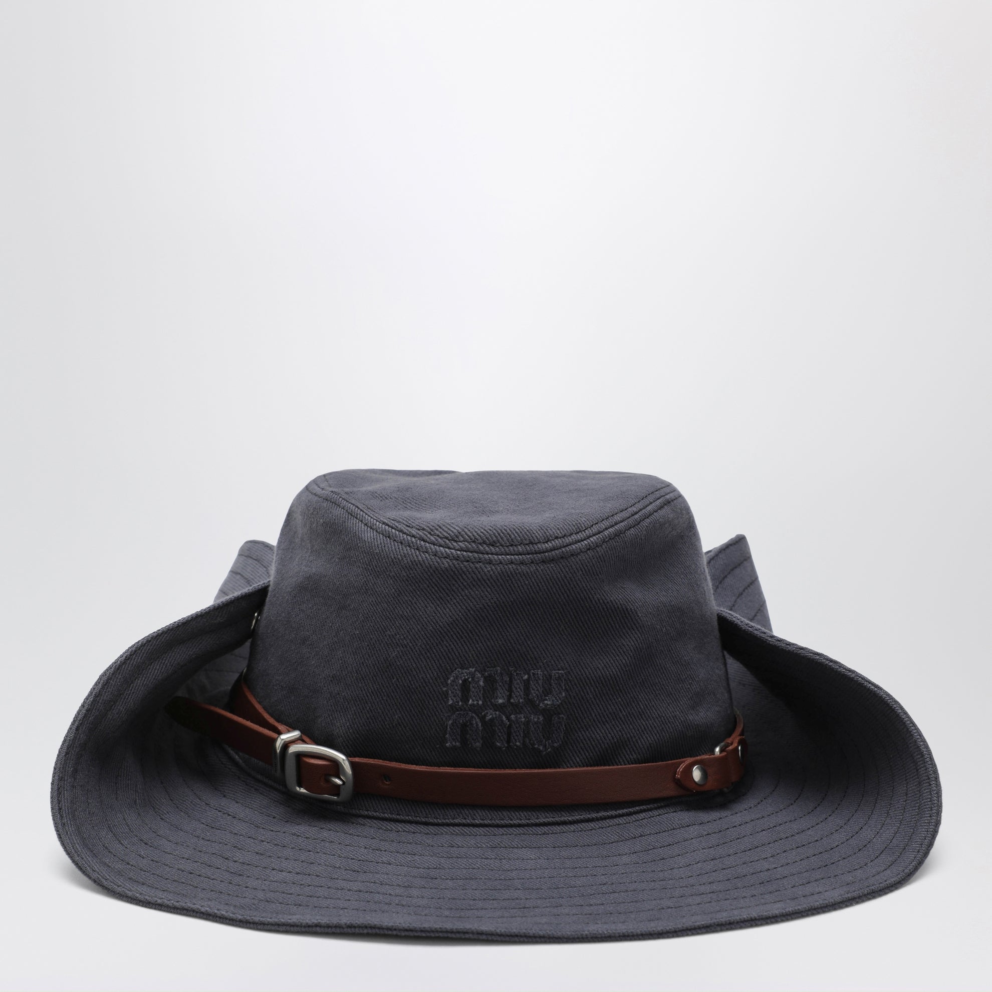 Chapeau cowboy en drill de coton, hématite