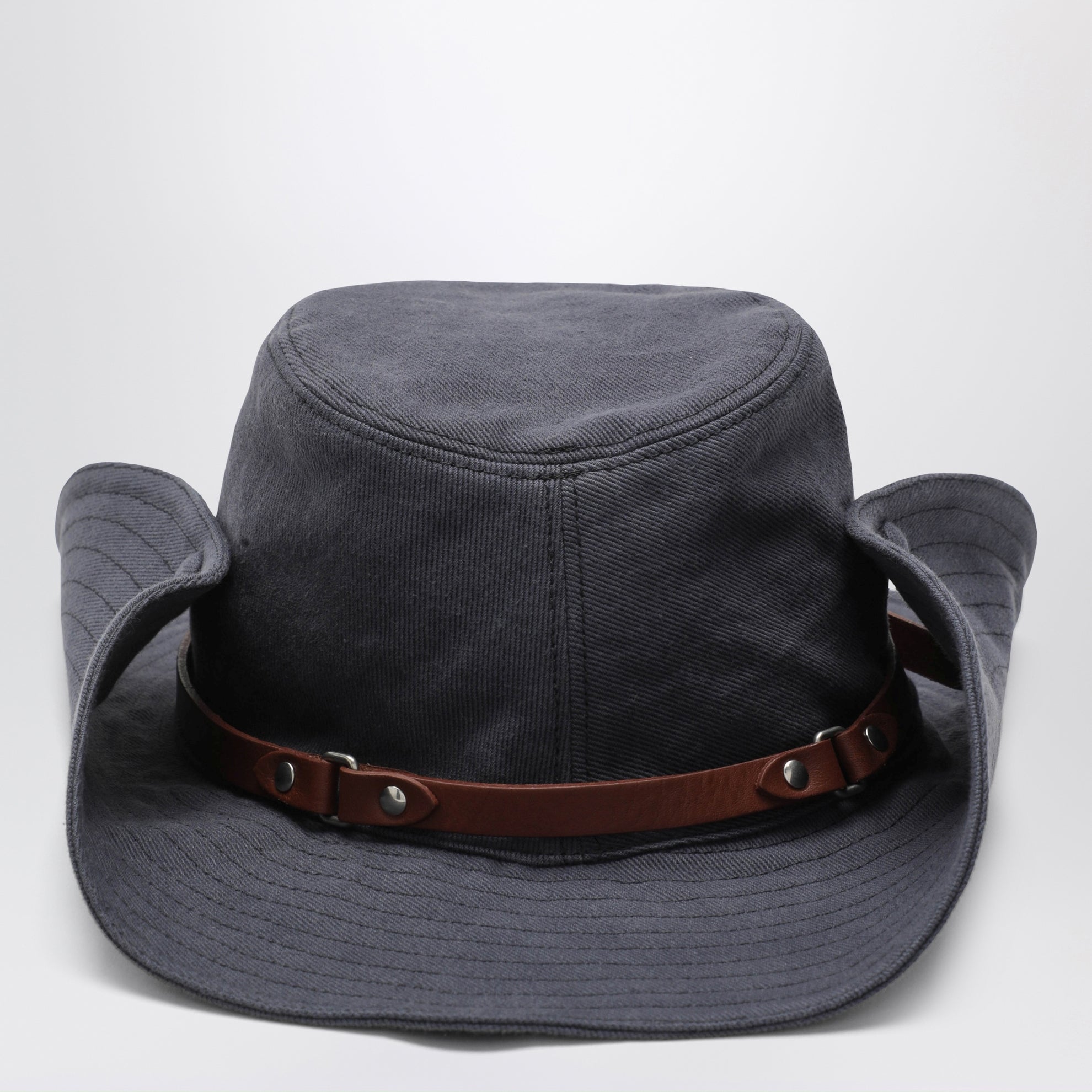 Chapeau cowboy en drill de coton, hématite