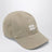 Washed denim baseball cap in beige and burgundy