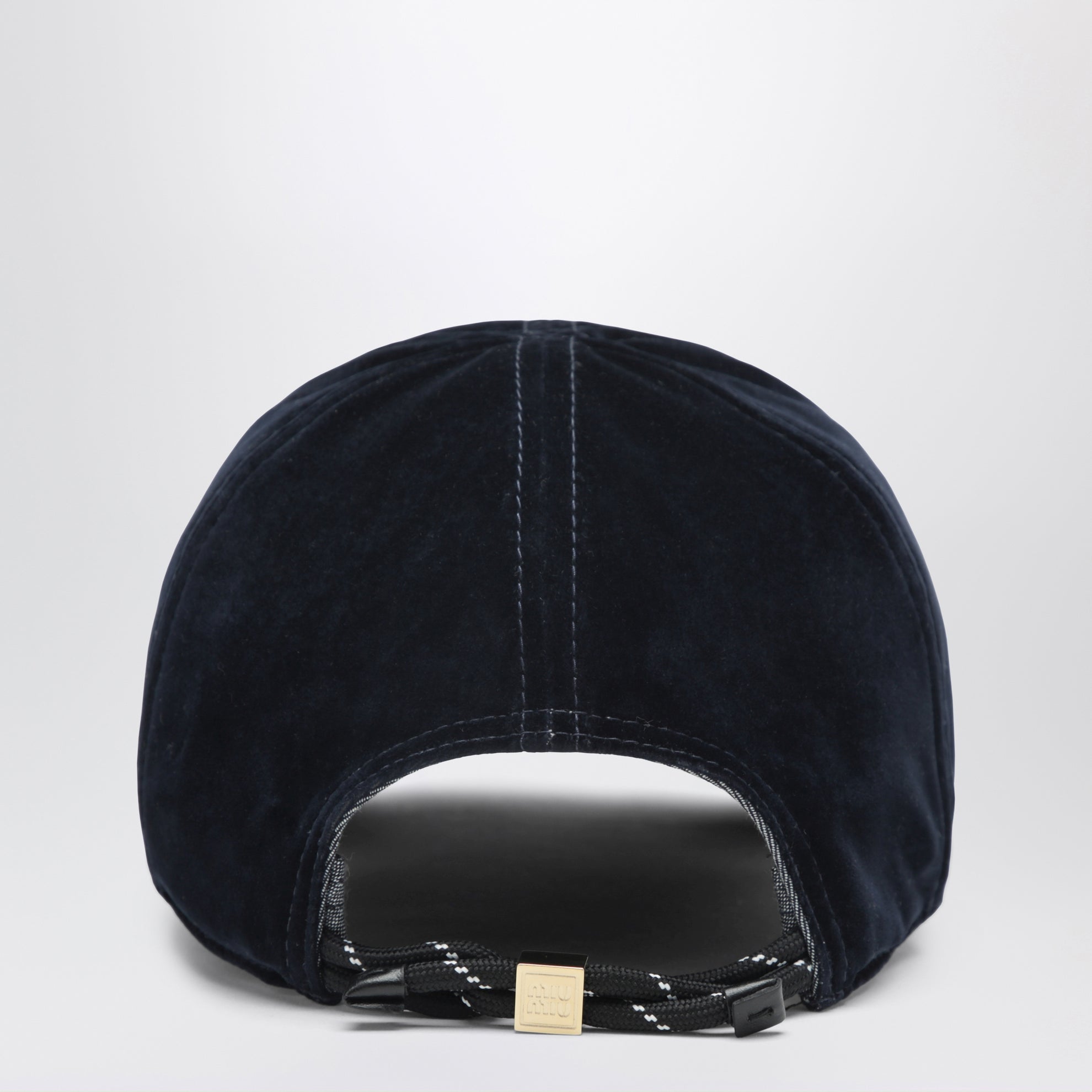 casquette de baseball en velours bleu et noir