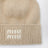 Beige mohair-blend beanie