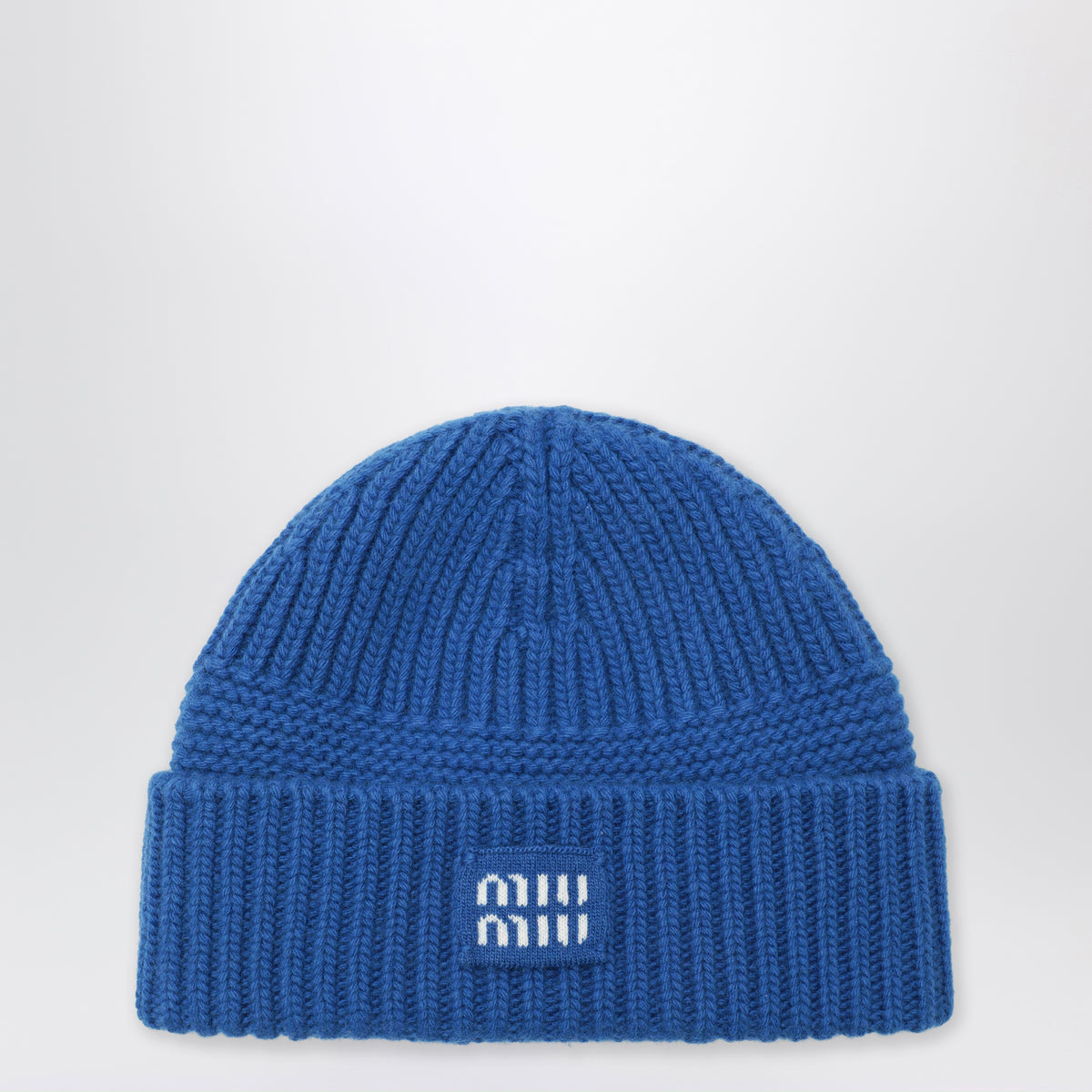 Königsblaue Mütze aus Wolle und Kaschmir