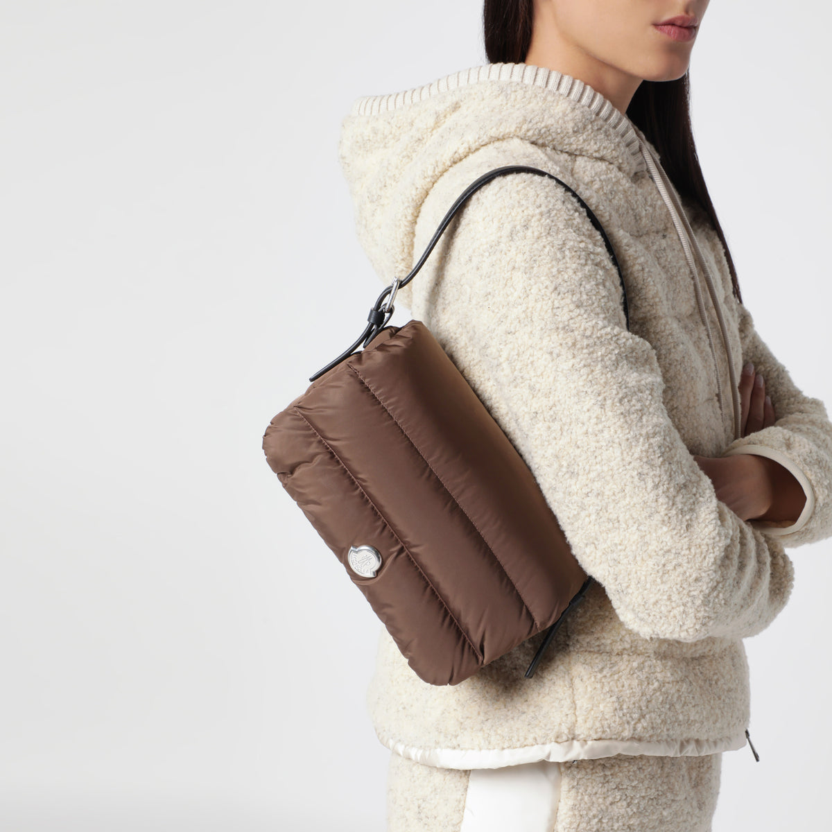 Burgundy Caradoc nylon shoulder bag