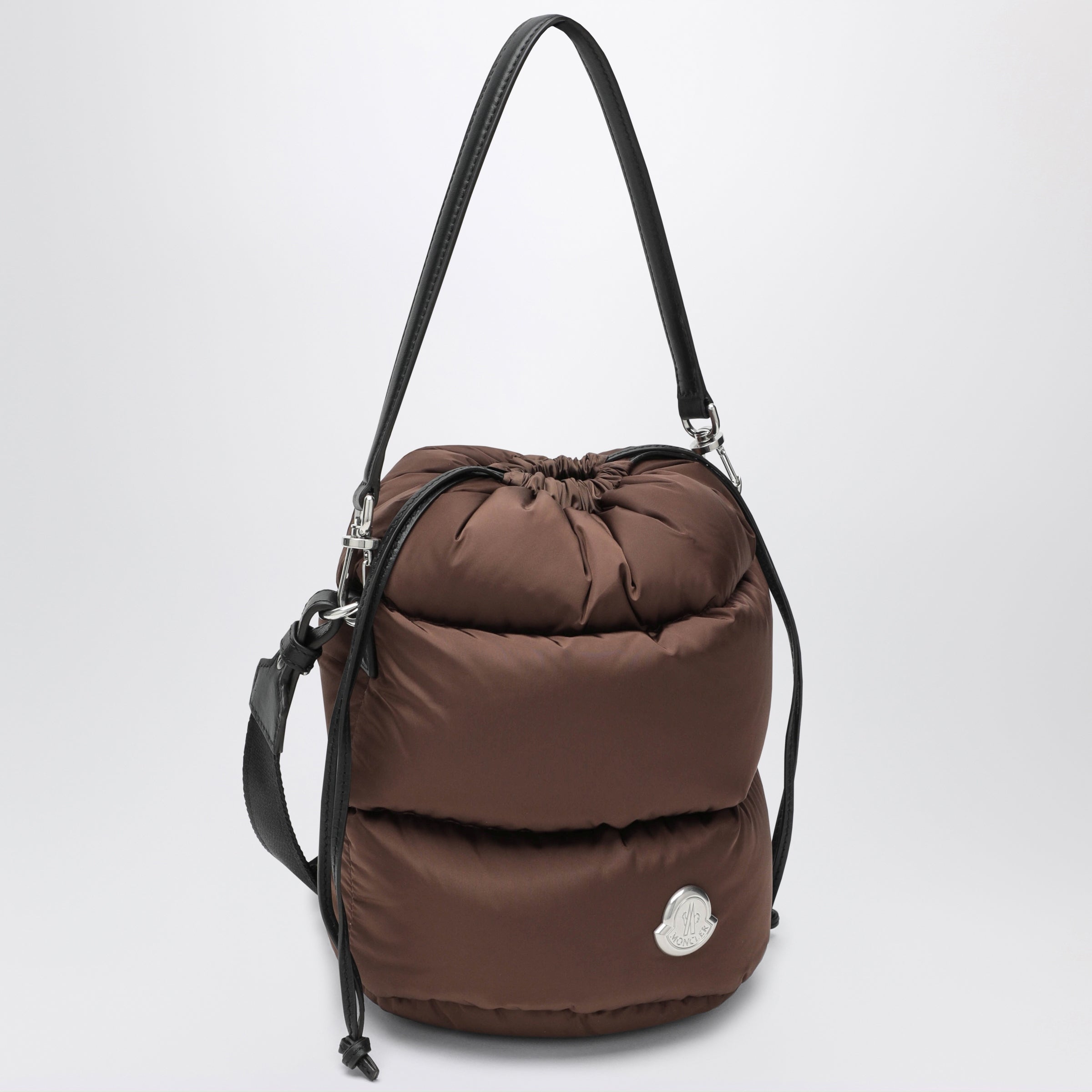 Moncler Caradoc bucket bag in Burgundy | TheDoubleF