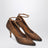 Cognac-colored woven leather pumps