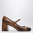 Cognac/dark brown leather Mary Jane pumps