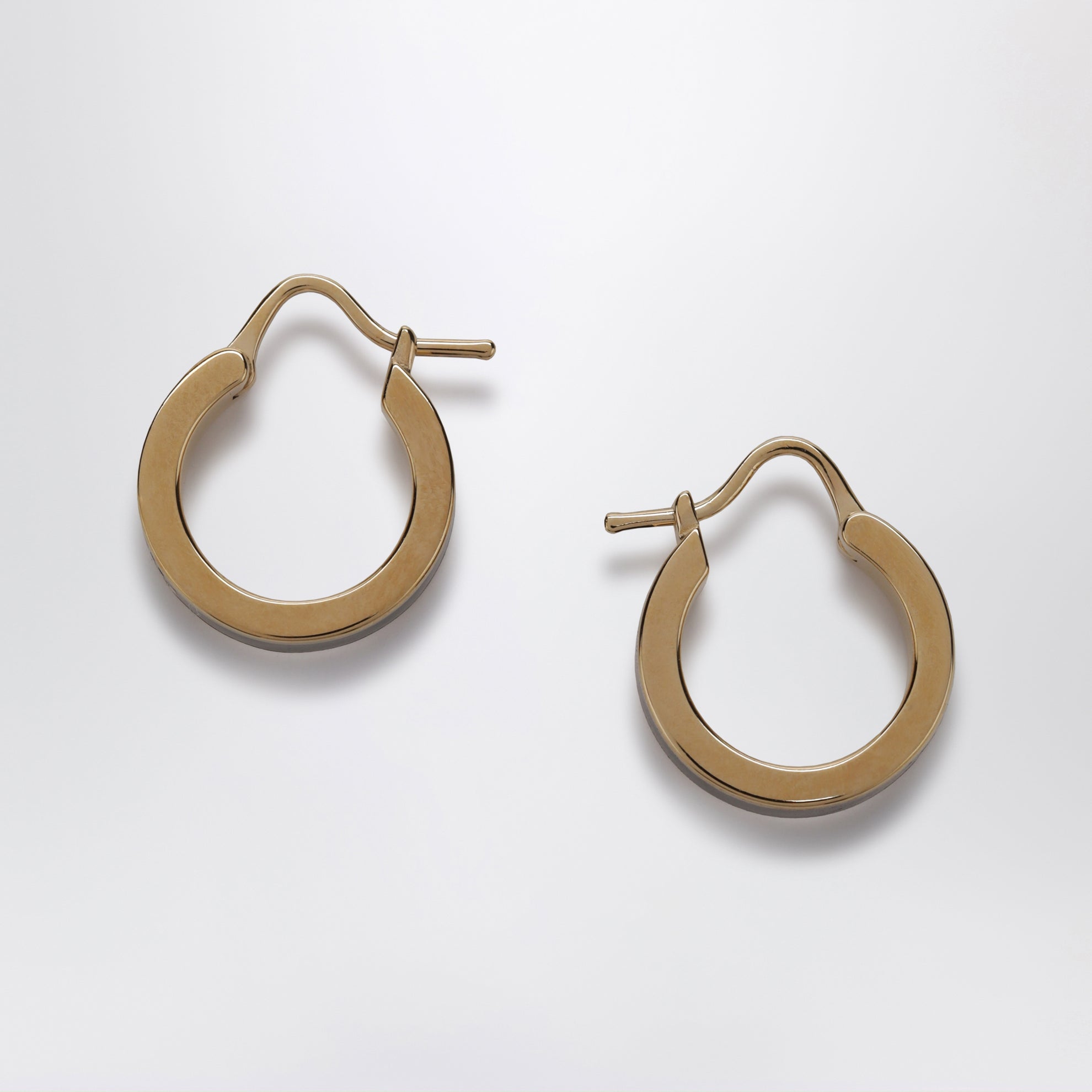 Black enameled metal earrings