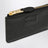 Porte-cartes zippé noir en cuir