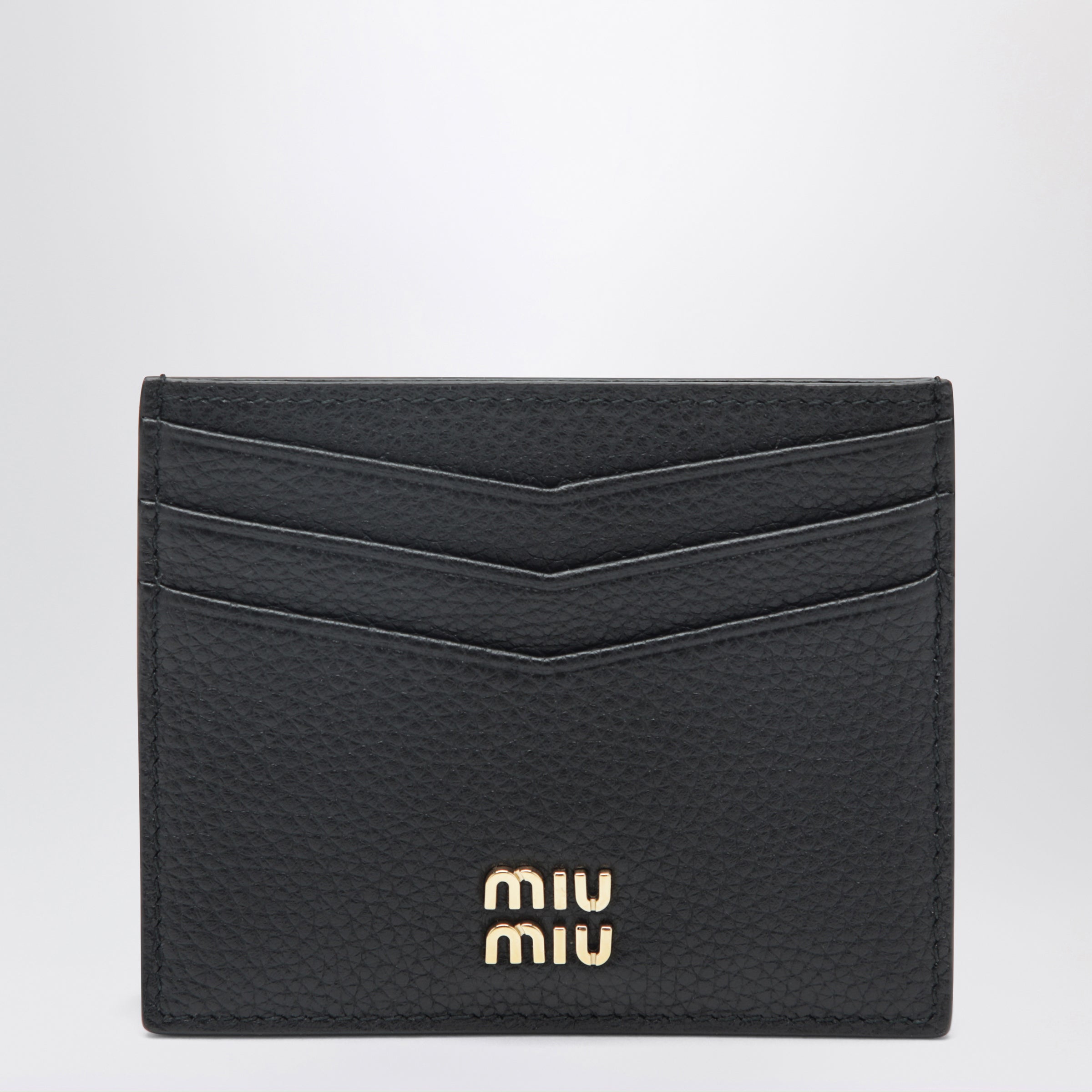 MIU MIU ブラックレザー カードケース Miu Miu Black leather card holder | TheDoubleF